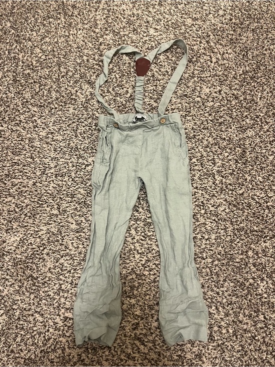 Kichy Kids Other - Kichy Kids Casual Light Sage Green Suspender Pants